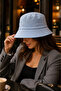 Baby Blue Bucket Hat with Stones for Women