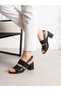 Norvian Black Heeled Women's Sandals