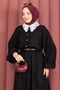 Guipure Collar Front Buttoned Shirt Skirt Set Black - 2