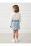 Girl's White Shirt and Denim Skirt Set - 3