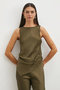 Asymmetrical Cut Sleeveless Blouse