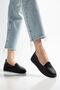 Ruth Women's Black Genuine Leather Orthopedic Ballerinas - 4