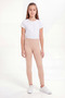Girl's Skin Color Cotton Lycra Plain Long Tights - 3