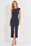 Smoked Front Slit Midi Length Pencil Dress