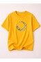 Women's Crew Neck Cotton T-Shirt with Butterfly Cycle Print Detail