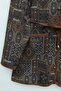Top with Buttons, Pockets, Belt, Patterned Pants Dabıl Set - Tan - 4