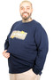 Mode XL Large Size Men's Connect Crew Neck T-Shirt 26104 Indigo