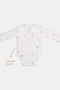 Natural Modal Cotton Newborn Double-Breasted Bodysuit Long Sleeve Snap Fastener Kimono Bodysuit L Safari - 8