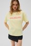 Mochi women's 100% organic cotton round neck printed yellow t-shirt - 4