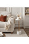 White Marble Side Coffee Table with Golden Touch 25 cm