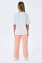 Girl's Licensed Uspa Written Short Sleeve Tshirt and Long Pants Two-Piece Set - 6