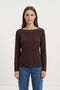 Brown Boat Neck Blouse with Stone Detail 8283 - 2