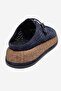 Vone Navy Blue Suede Genuine Leather Belted Closed Toe Women's Slippers - 5