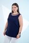 Women's Plus Size Tulle Detailed Sleeveless Blouse - 2