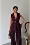 Women's Majeste Plum Blazer Vest Wide Leg Pants Suit - 4
