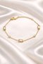 Women's Gold Color Steel Bracelet with Stones, Elegant, Minimal, Stylish, Daily Gift - 3