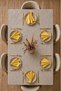 American Service, Set of 6 Special Stitched Duck Linen Fabric Napkins, Yellow Color - 2