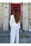 White Jacket with Button and Embroidery Detail - 2671 - 7
