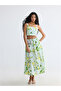 Poplin Flared Skirt with Elastic Waist