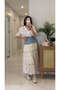 Raks Beige Denim Lace Detailed Lined Skirt - 6