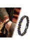 100% Natural Tiger's Eye and Onyx Stone Men's Bracelet - Velvet Gift Boxed - Premium Quality