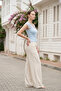 Women's V-Neck Blouse with Lace Detail on Shoulders - 5