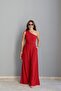 Buketli̇ Women's One-Shoulder Drawstring Waist Draped Pocketed Stylish Sandy Fabric Jumpsuit - 2