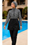 Zebra Beli 3-Piece Fully Covered Hijab Swimsuit Burkini Made of Water-Repellent Fabric with Adjustable Elastic - 2