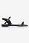 Women's Sandals with Thin Straps and Gold Detail, Stylish and Casual, Loomia Black - 2
