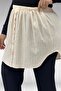 65002 Plus Size Buttoned Muslin Tunic Underskirt Undergarment - Beige - 6