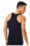 Men's Black Cotton Ribbed Rambo Sports Athlete Undershirt 3-Pack - 2