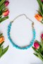 Turquoise Thin Broken Stone Bracelet Real Natural Stone Brass Plated Certified Bracelet with Extension Chain - 3