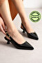 Short - Women's Shoes with Nut Heels 4 cm Patent Leather Black