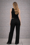 Women's Seersucker Fabric Sleeveless Tshirt Blouse & Wide Cut Comfortable Fit Pants Set 2-Piece Set - 6