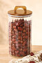 Set of 3 Storage Jars with Bamboo Lids 3200 ml 2450 ml 1750 ml Transparent Non-Toxic Coffee Pasta Jar - 6