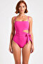 Women's Swimsuit Strapless Without Underwire Covered Cut Out Detailed Sleeveless Knitted Plain Pattern Regular Cut Stylish - 4