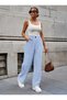 Muslin 100% Natural Cotton Wide Leg Pants with Elastic Waist