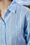 Baby Blue Patch Textured Women's Shirt Classic Cut Long Sleeve Shirt - - 4
