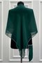 Square Emerald Green Chiffon Groom Shoulder Cover, Silver Glitter Edge, Groomsmen Bridesmaid Henna Solider Shawl Veil - 2