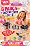 8 Pieces Toy Steel Cookware Pan Set Mini Kitchen Play Set Kids House Play Toy