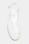 Tracy White Lace Detail Women's Ballerina Sandals with Back Strap and Buckle - 6