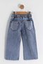 Girls' Denim Pants Baggy Single Bottom Super Quality Heart Embroidery Patterned Cotton Suitable for Daily and Special Occasions. - 3