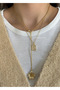 Set of 2 Low-Cut Flower Enamel Gold Necklaces - 5