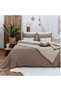 Muslin Bedspread 4 Layers Double Size 240X230 Cm. Brown Color 100% Cotton - 2 Pillowcases 50X70 Cm. - 4