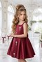 Girl's Square Collar Thick Straps Sleeveless Burgundy Evening Dress with Stone Brooch Detail on the Shoulder - 6