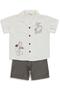 Embroidered 2-5 Years Old Set - Ecru - 2