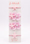 Set of 4 Rubber Buckles with Pink Starfish and Orchid Figures