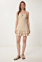 Blouse Skirt Crinkle Set with Gold Accessories Lfw0020 Cream - 3