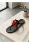 Women's Black Flip-Flops with Heart Detail, Stylish Daily Slippers |   Women's Daily Stylish Beach Slippers | - 5