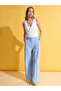72282 Wide Leg Pants with Pen Detail - Blue